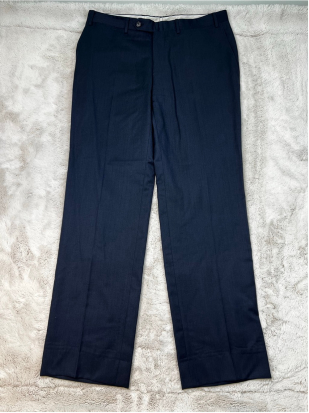 Canali Navy Pure Wool Dress Pants Mens Size 36 Formal Office Wear Comfort